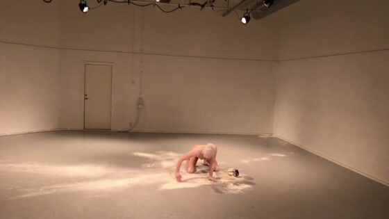 NAKED BLOND GUY IN ART PERFORMANCE