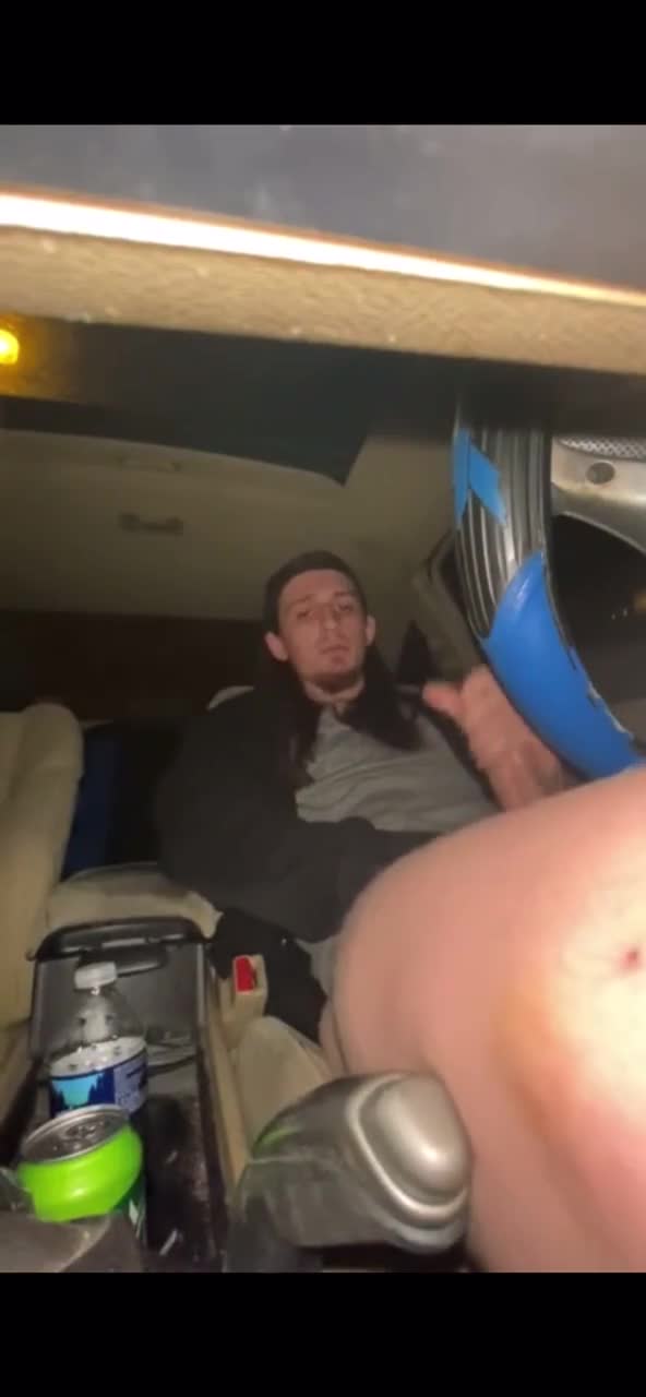 Hung Long Wanks Blows A Load In His Car