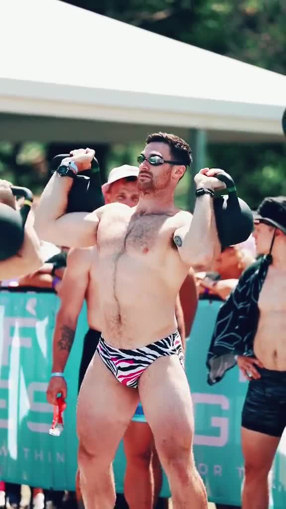 Aussie Crossfitter Working Out In Speedos