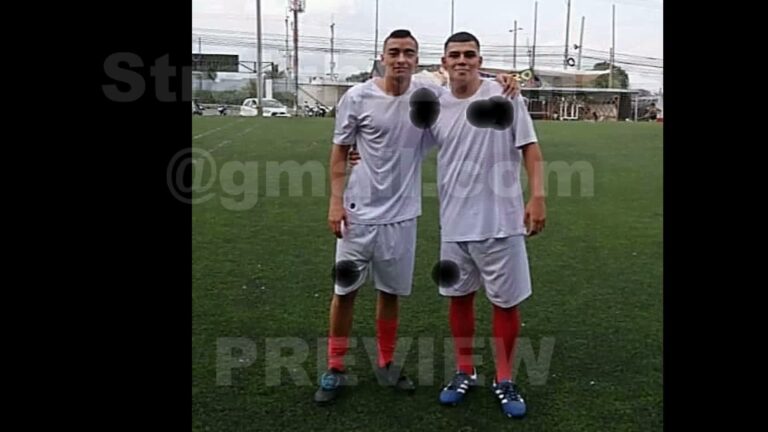 Footballer Plays With The Feet Of Other Footballer