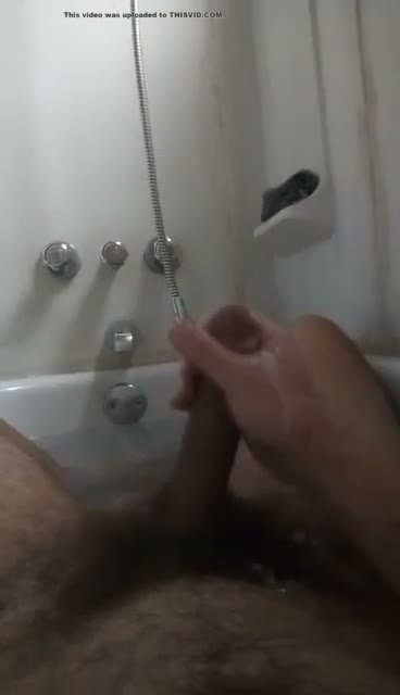 Guy Cums In Shower