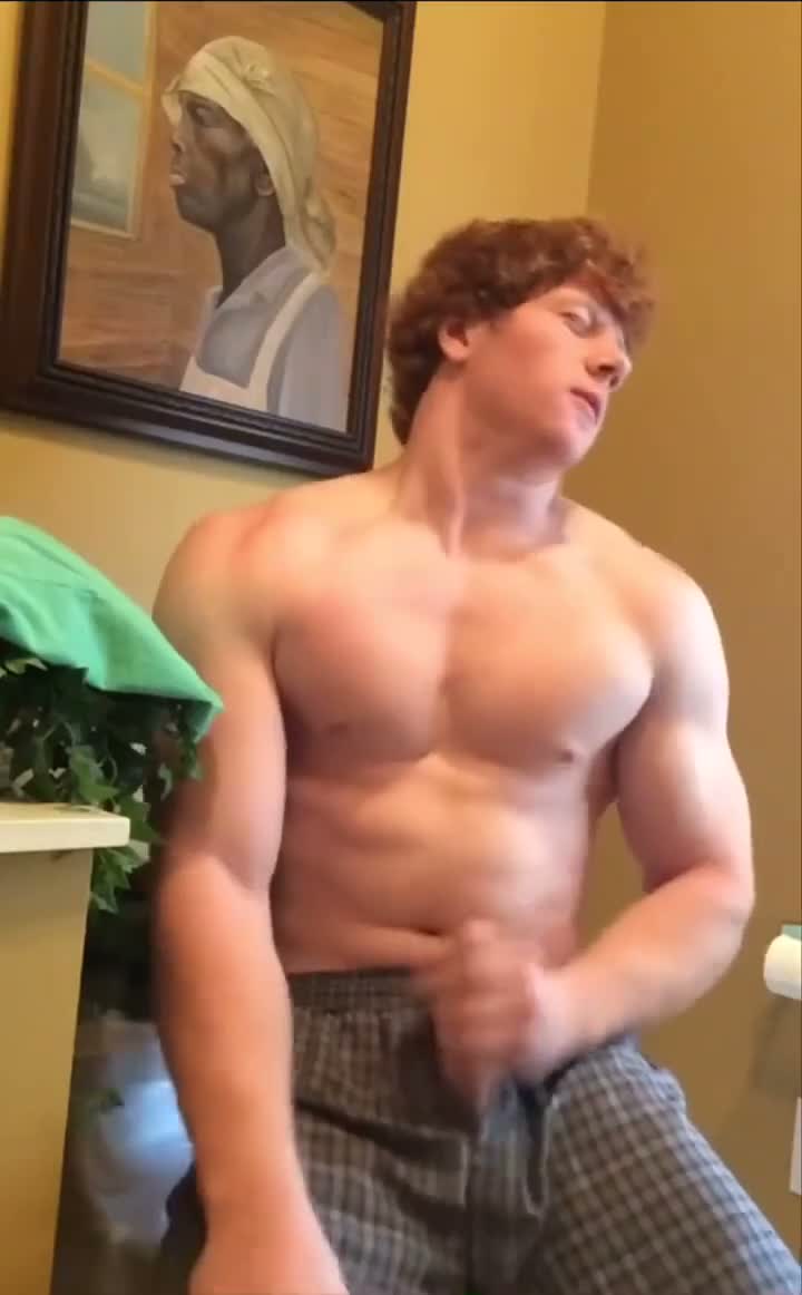 Ginger Jerks Off In Bathroom